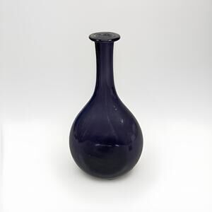 Vintage Hand Blown Purple Glass Bud Vase - 9”H